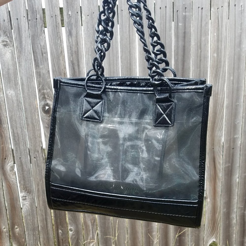 Transparent PVC Black Mesh Tote Bag